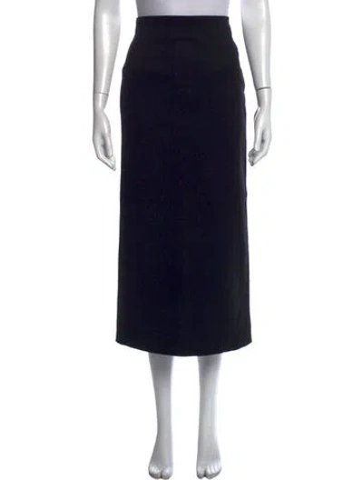 Pre-owned Tibi Fringe Trim Accent Long Skirt In Black