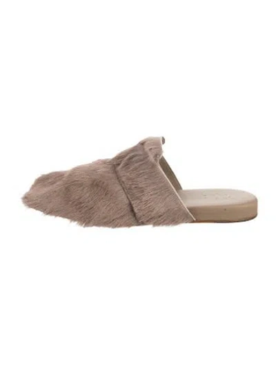 Pre-owned Tibi Fur Mules In Multi