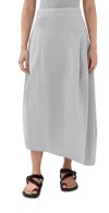 Tibi Garment Dyed Silky Cotton Asymmetrical Balloon Skirt In Grey In Nude