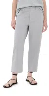 Tibi Garment Dyed Silky Cotton Cropped Slouchy Cargo Jeans Grey
