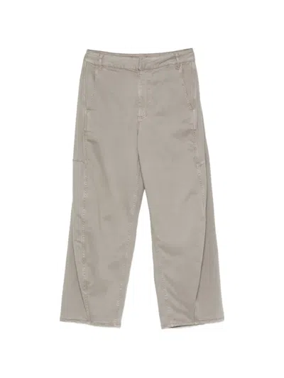 Tibi Garment-dyed Stretch-twill Trousers In Gray