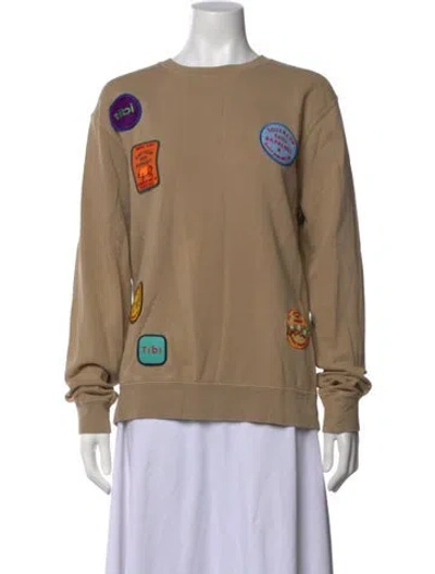 Pre-owned Tibi Graphic Print Crew Neck Sweater In Neutrals