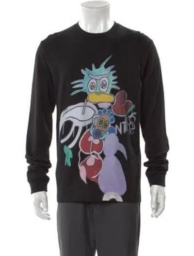 Pre-owned Tibi Graphic Print Crew Neck Sweatshirt In Black