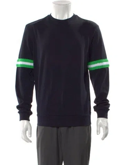 Pre-owned Tibi Graphic Print Crew Neck Sweatshirt In Blue