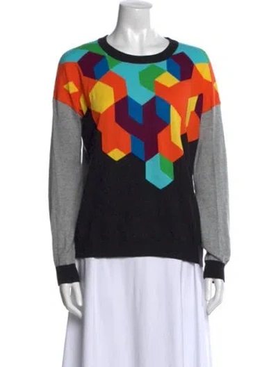 Pre-owned Tibi Graphic Print Crew Neck Sweatshirt In Multi