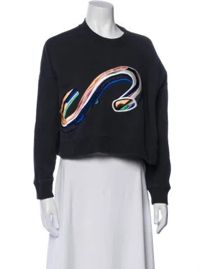 Pre-owned Tibi Graphic Print Crew Neck Sweatshirt In Multi