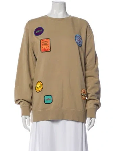Pre-owned Tibi Graphic Print Crew Neck Sweatshirt In Neutral