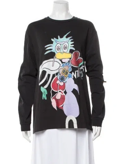 Pre-owned Tibi Graphic Print Crew Neck Top In Gray