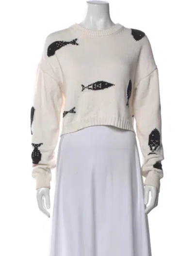 Pre-owned Tibi Graphic Print Crew Neck Top In Neutral