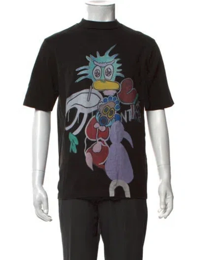 Pre-owned Tibi Graphic Print Crew Neck T-shirt In Black