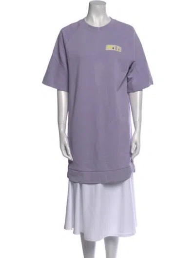 Pre-owned Tibi Graphic Print Crew Neck T-shirt In Purple