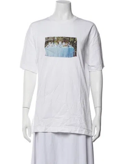 Pre-owned Tibi Graphic Print Crew Neck T-shirt In White
