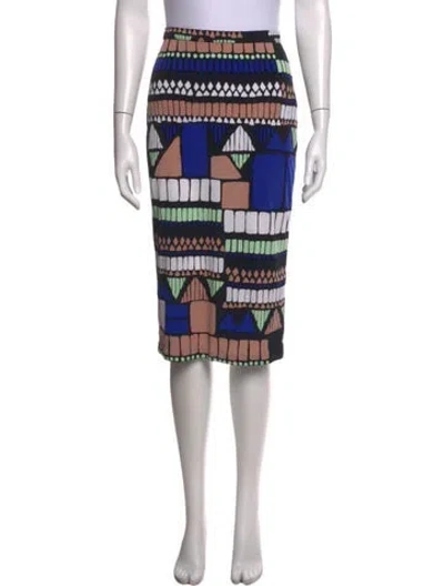 Pre-owned Tibi Graphic Print Midi Length Skirt In Multicolor