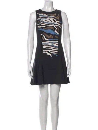 Pre-owned Tibi Graphic Print Mini Dress In Black