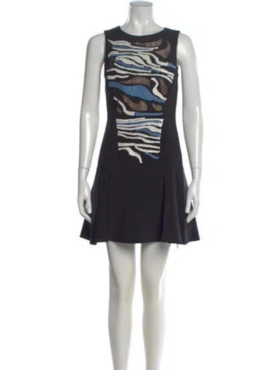 Pre-owned Tibi Graphic Print Mini Dress In Black