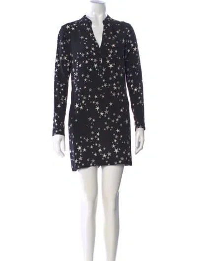 Pre-owned Tibi Graphic Print Mini Dress In Black