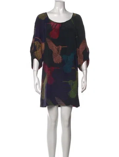 Pre-owned Tibi Graphic Print Mini Dress In Black