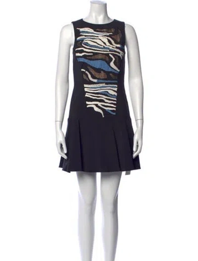 Pre-owned Tibi Graphic Print Mini Dress In Black
