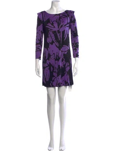 Pre-owned Tibi Graphic Print Mini Dress In Black/purple