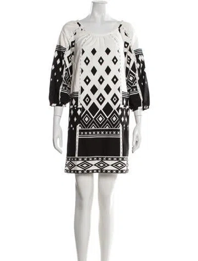 Pre-owned Tibi Graphic Print Mini Dress In Black/white