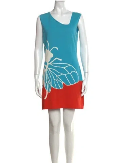 Pre-owned Tibi Graphic Print Mini Dress In Blue