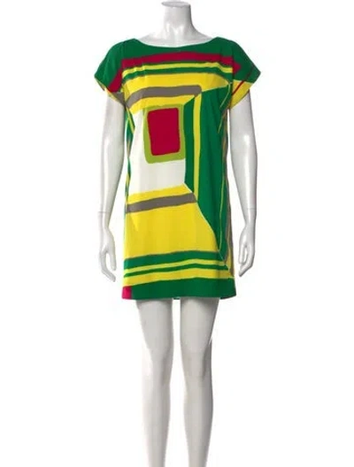 Pre-owned Tibi Graphic Print Mini Dress In Multi