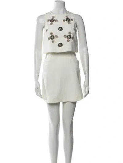 Pre-owned Tibi Graphic Print Mini Dress In Neutral