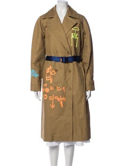 Pre-owned Tibi Graphic Print Trench Coat In Neutral