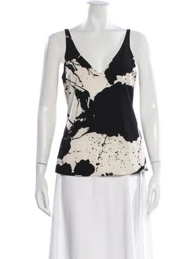 Pre-owned Tibi Graphic Print V-neck Top In Multi