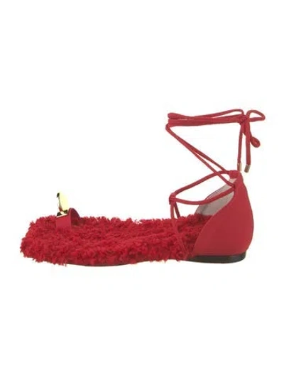 Pre-owned Tibi Grosgrain Trim Sandals W/ Tags In Red