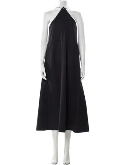 Pre-owned Tibi Halterneck Long Dress In Black