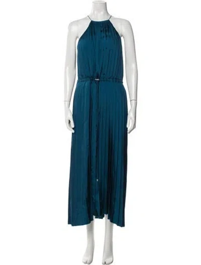 Pre-owned Tibi Halterneck Long Dress In Blue