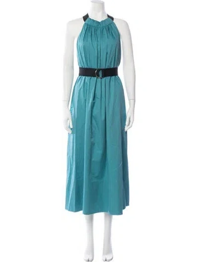 Pre-owned Tibi Halterneck Midi Length Dress In Blue