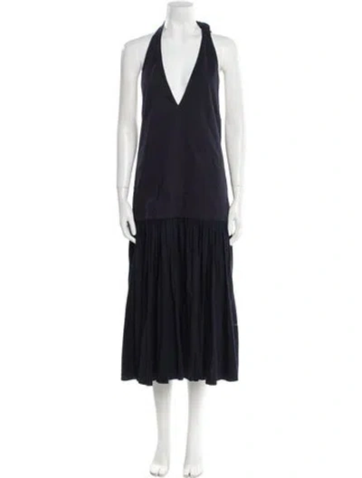 Pre-owned Tibi Halterneck Midi Length Dress W/ Tags In Blue