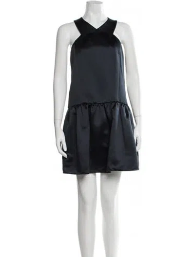 Pre-owned Tibi Halterneck Mini Dress In Blue