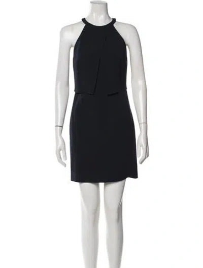 Pre-owned Tibi Halterneck Mini Dress In Blue