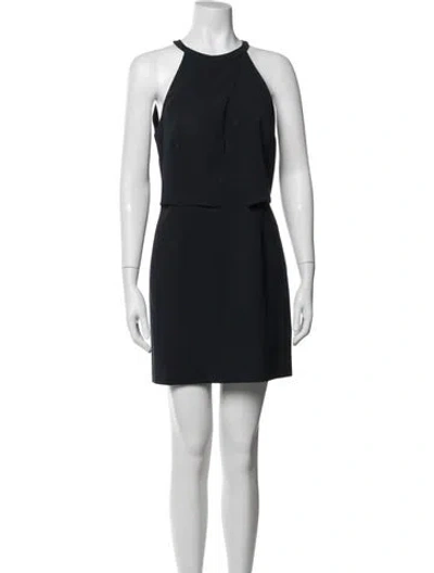 Pre-owned Tibi Halterneck Mini Dress In Blue