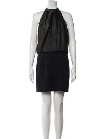 Pre-owned Tibi Halterneck Mini Dress In Gray