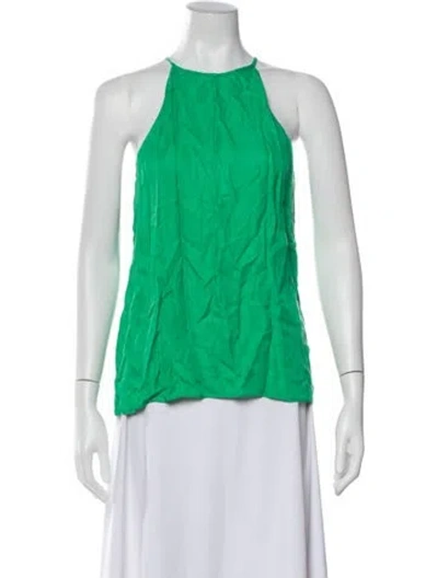 Pre-owned Tibi Halterneck Sleeveless Blouse In Green