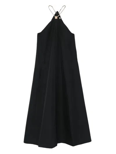 Tibi Halterneck Sleeveless Dress In Black