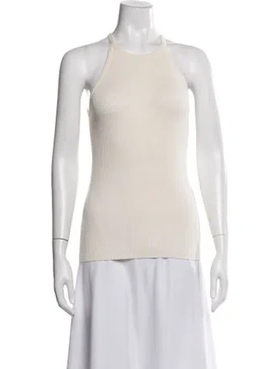 Pre-owned Tibi Halterneck Sleeveless Top In Neutrals