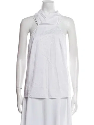 Pre-owned Tibi Halterneck Sleeveless Top In White