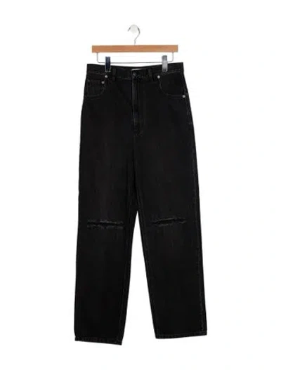 Pre-owned Tibi High-rise Straight Leg Jeans In Black