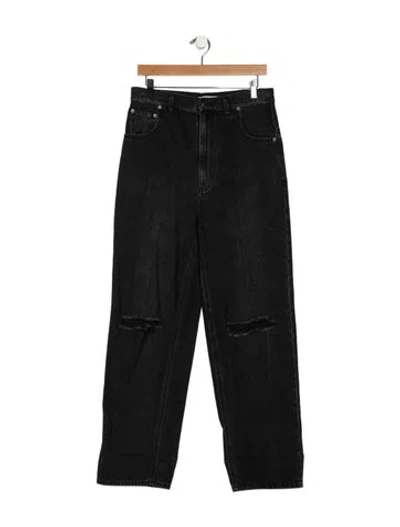Pre-owned Tibi High-rise Straight Leg Jeans In Black