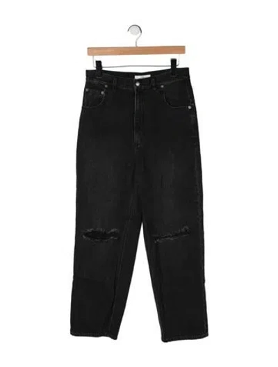 Pre-owned Tibi High-rise Straight Leg Jeans In Black