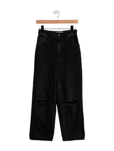Pre-owned Tibi High-rise Straight Leg Jeans In Black