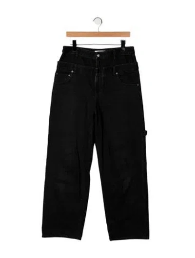Pre-owned Tibi High-rise Straight Leg Jeans In Black