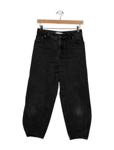 Pre-owned Tibi High-rise Straight Leg Jeans In Black