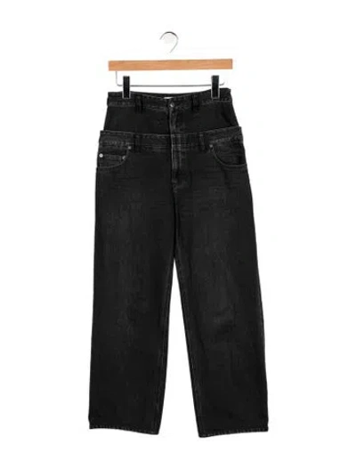 Pre-owned Tibi High-rise Straight Leg Jeans In Black/blue