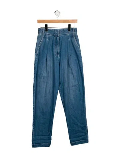 Pre-owned Tibi High-rise Straight Leg Jeans In Blue